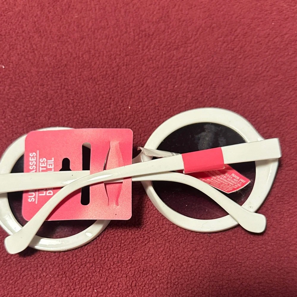 Kids White Frame Sunglasses with Purple Lenses